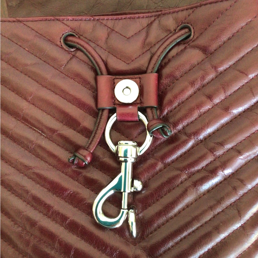 Rebecca Minkoff EDIE Burgundy Quilted Leather Backpack Bag - Picture 9 of 9